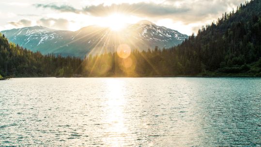 sun over the mountains