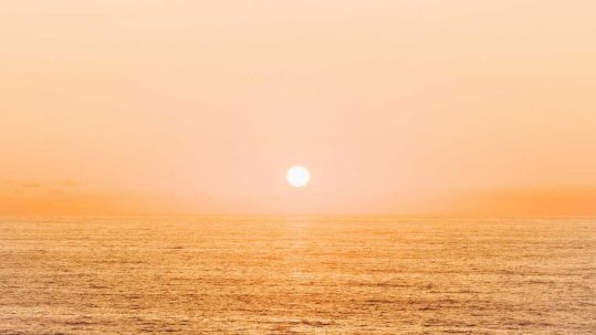 sunset over water